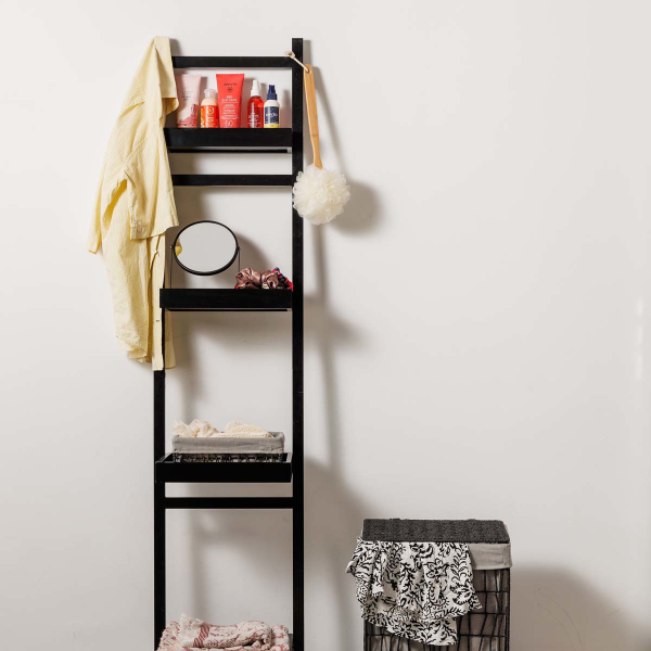 Ραφιέρα Δαπέδου 4 Θέσεων Estia Μαύρη 02-27506