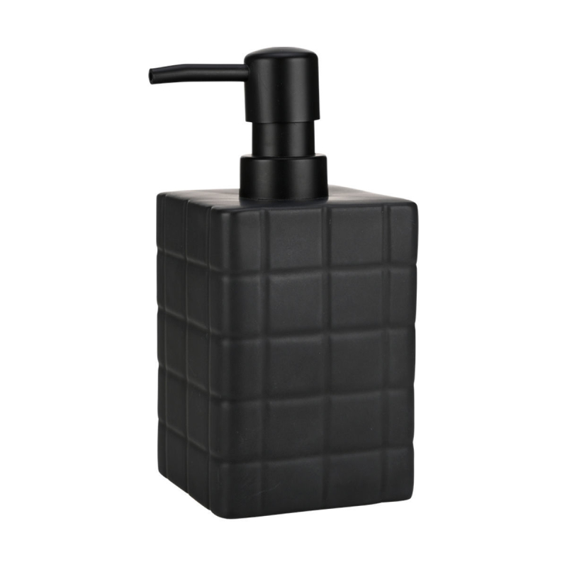 Dispenser Μπάνιου 450ml (7.5x7.5x15) Estia Tiles Μαύρο 02-27698