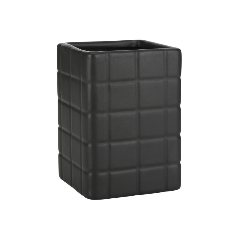 Ποτηροθήκη Μπάνιου (7.5x7.5x11) Estia Tiles Μαύρο 02-27704