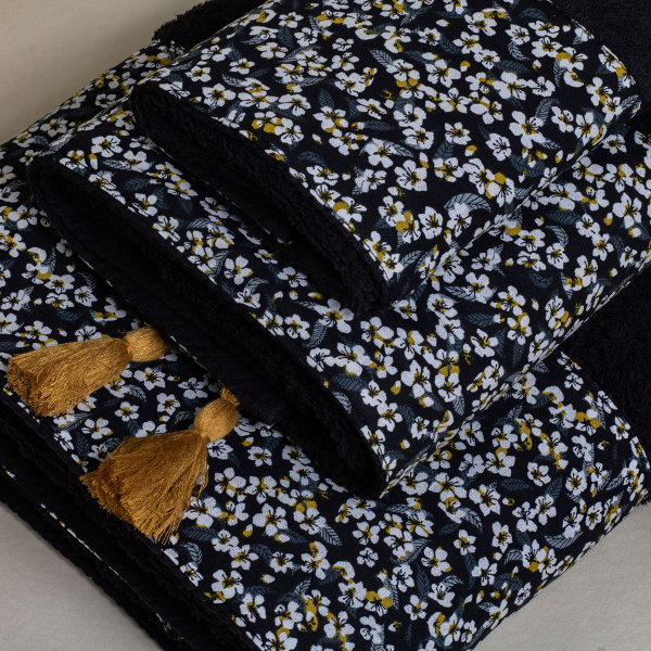 Πετσέτα Σώματος (80x150) White Fabric Leora Black 600gsm