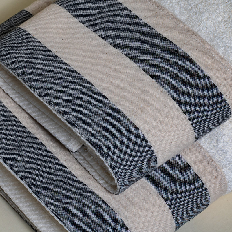 Πετσέτα Σώματος (80x150) White Fabric Marine Stripe Blue White 600gsm