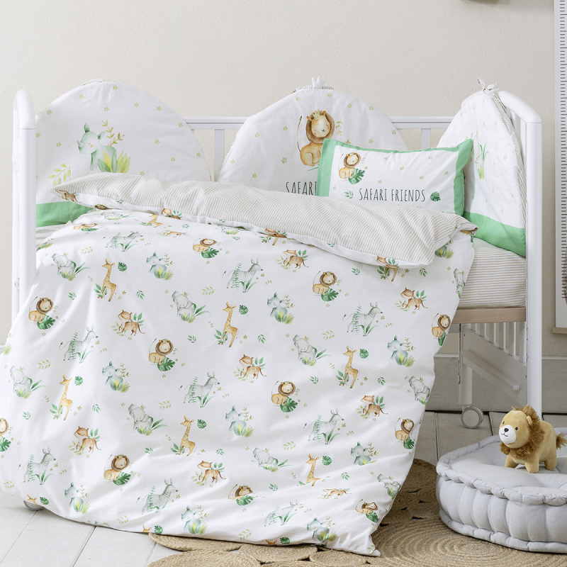 Κουβερλί Κούνιας (100x140) 2 Όψεων Nima Safari Friends