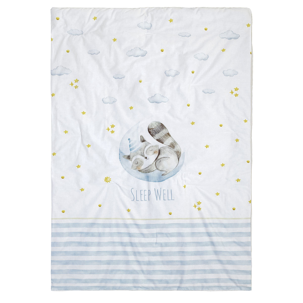Κουβερλί Κούνιας (100x140) 2 Όψεων Nima Sleepy Racoon