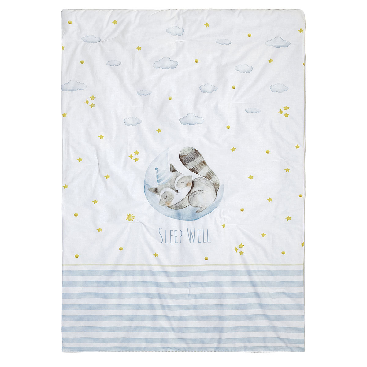 Κουβερλί Κούνιας (100X140) 2 Όψεων Nima Sleepy Racoon Home Βρεφικά Προίκα Μωρού Spitishop