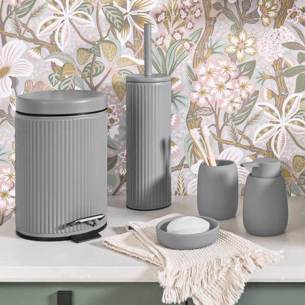 Κάδος Απορριμμάτων Μπάνιου (Φ17x26) Z-L 3lt Grey 18965