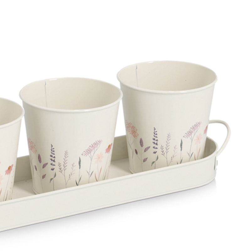 Γλάστρες με Βάση (Σετ 4Τμχ) Z-L Flowers 19405 Home Κήπος Κασπώ Spitishop