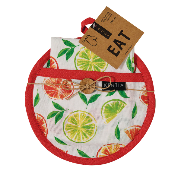 Ποτηρόπανο + Πιάστρα Κουζίνας (Σετ 2τμχ) Kentia Loft Pot 253