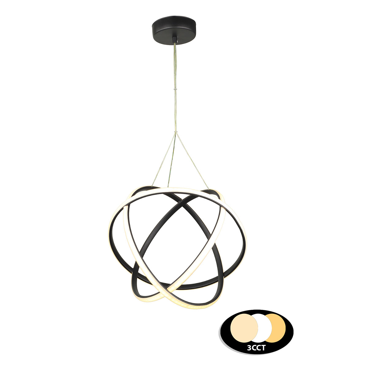 Φωτιστικό Οροφής Led 3 Cct Heronia Atomic 40 01-0406 Black Home Φωτιστικά Spitishop
