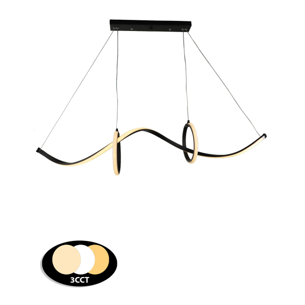 Φωτιστικό Οροφής LED 3 CCT Heronia Zeus 01-0408 Black