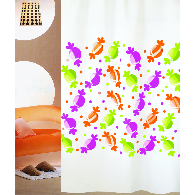 Κουρτίνα Μπάνιου (240x200) Με Κρίκους San Lorentzo Candies