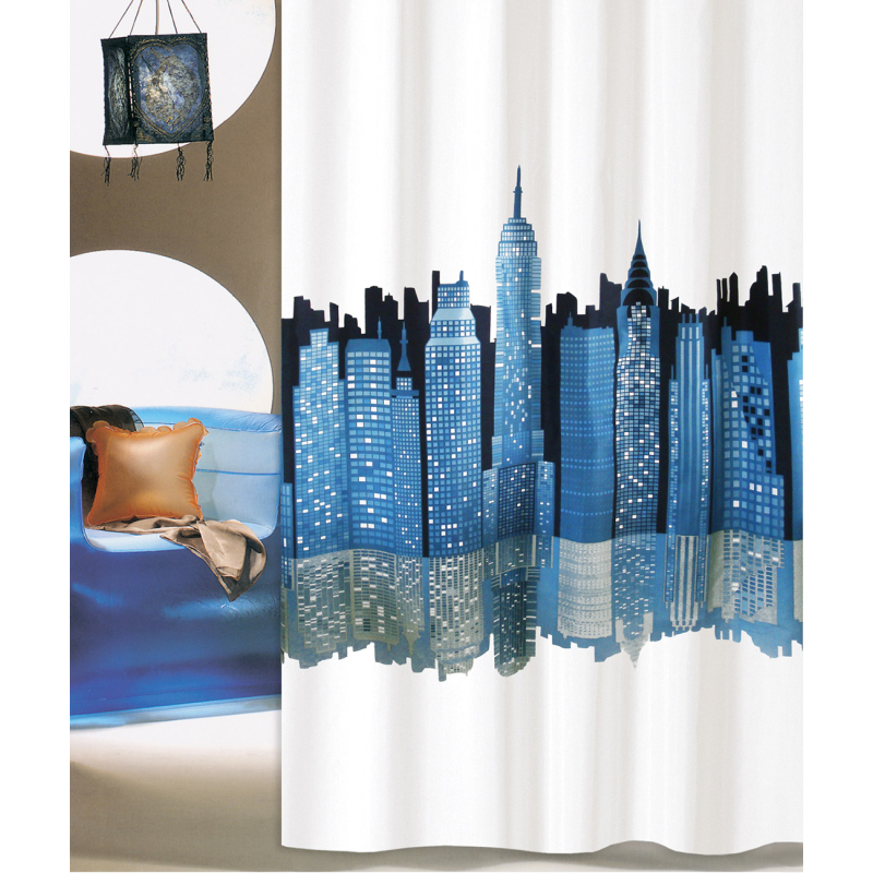 Κουρτίνα Μπάνιου (180x200) Με Κρίκους San Lorentzo City