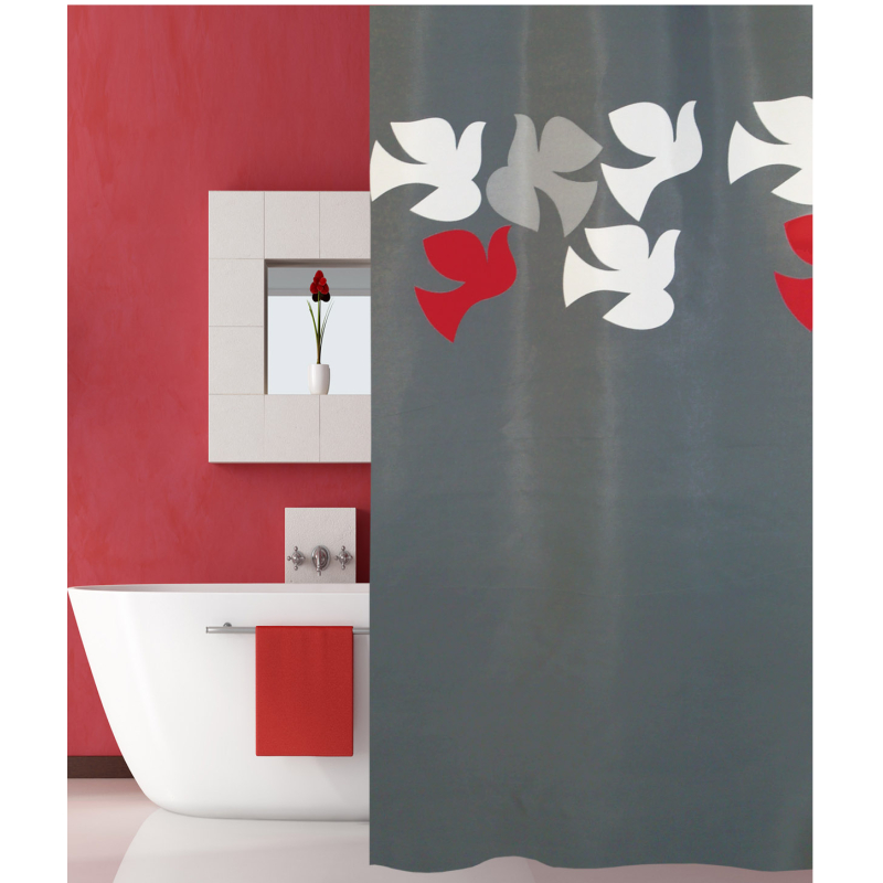 Κουρτίνα Μπάνιου (240x180) Με Κρίκους San Lorentzo Dove Grey