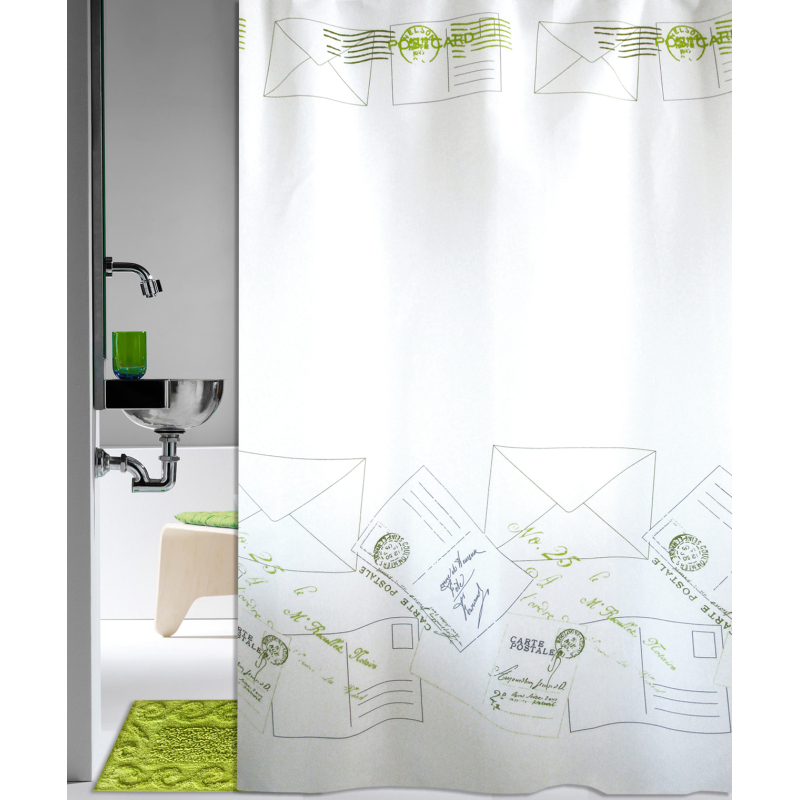 Κουρτίνα Μπάνιου (180x180) Με Κρίκους San Lorentzo Letter