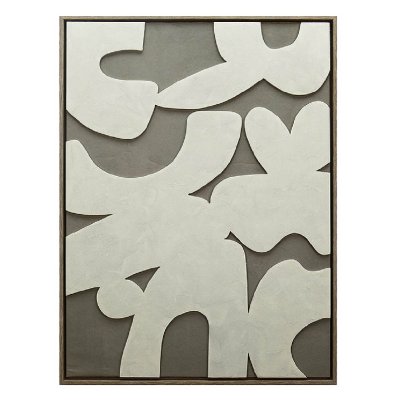 Πίνακας Με Κορνίζα (60x80) Espiel 3D Γκρι/Μπεζ FAL301