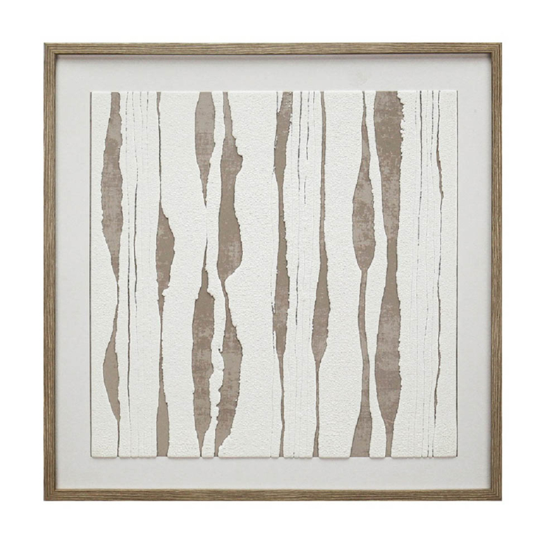 Πίνακας Με Κορνίζα (50x50) Espiel Λευκό/Μπεζ FAL308