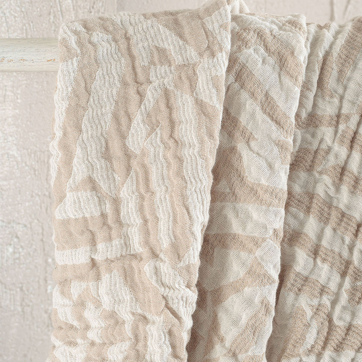 Παρεό Ματλασέ (100X200) Rythmos Azzuro Beige Home Θαλάσσης Spitishop