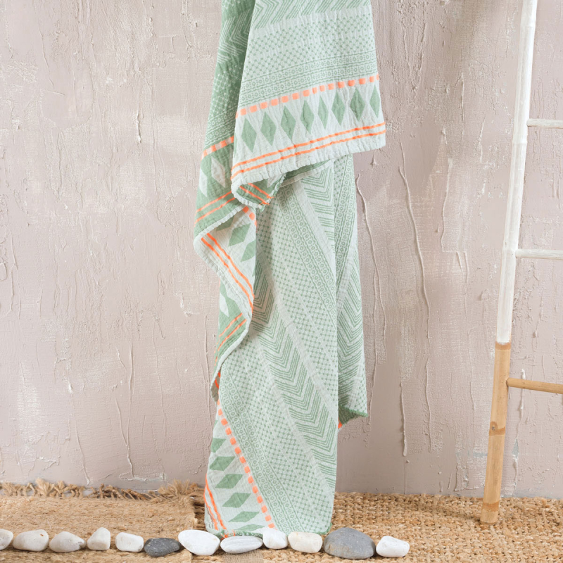 Πετσέτα Θαλάσσης - Παρεό (100x200) Rythmos Tilda Green-Orange