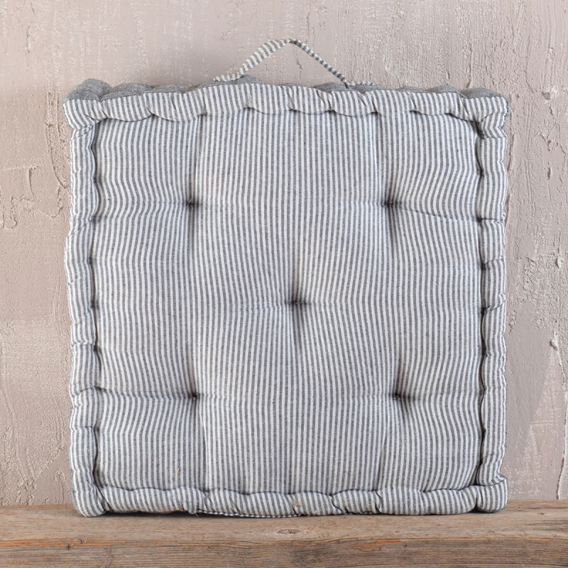 Μαξιλάρα Δαπέδου (50x50x10) Rythmos Kathy Grey Striped