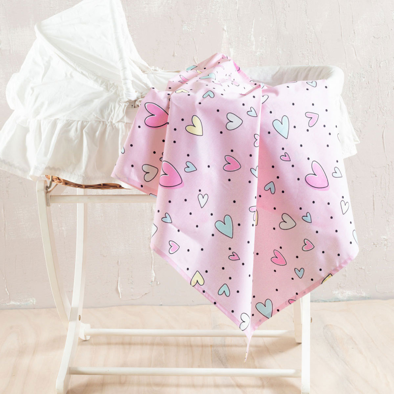 Σεντόνι Λίκνου Επίπεδο (80x110) Rythmos Pop Hearts