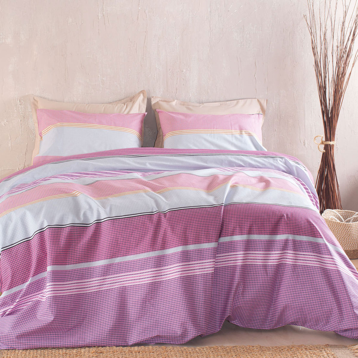 Rythmos Home Παπλωματοθήκη Μονή (Σετ 160x250) Rythmos Diva Boost Pink