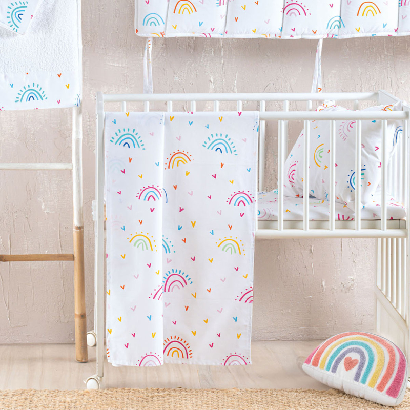 Παπλωματοθήκη Κούνιας (Σετ 110x160) Rythmos Rainbow