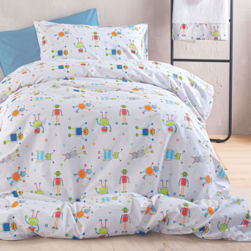 Πάπλωμα Μονό (Σετ 160x240) Rythmos Symbol Robot Chat