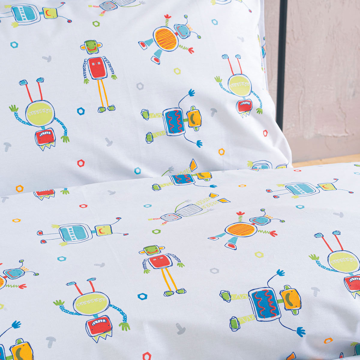 Πάπλωμα Μονό (Σετ 160X240) Rythmos Symbol Robot Chat Home Παιδικά Λευκά Είδη Παπλώματα Spitishop