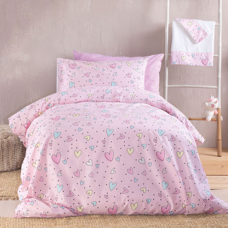 Κουβερλί Μονό (Σετ 160x240) Rythmos Symbol Pop Hearts