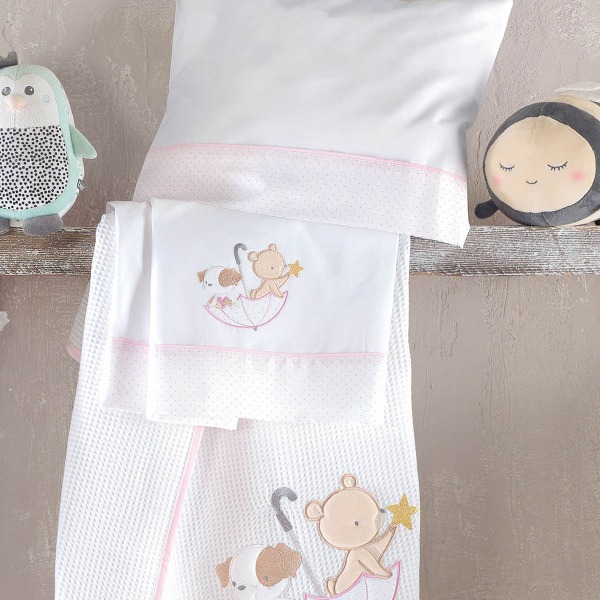 Σεντόνια Κούνιας (Σετ) Rythmos Umbrella Flight Pink