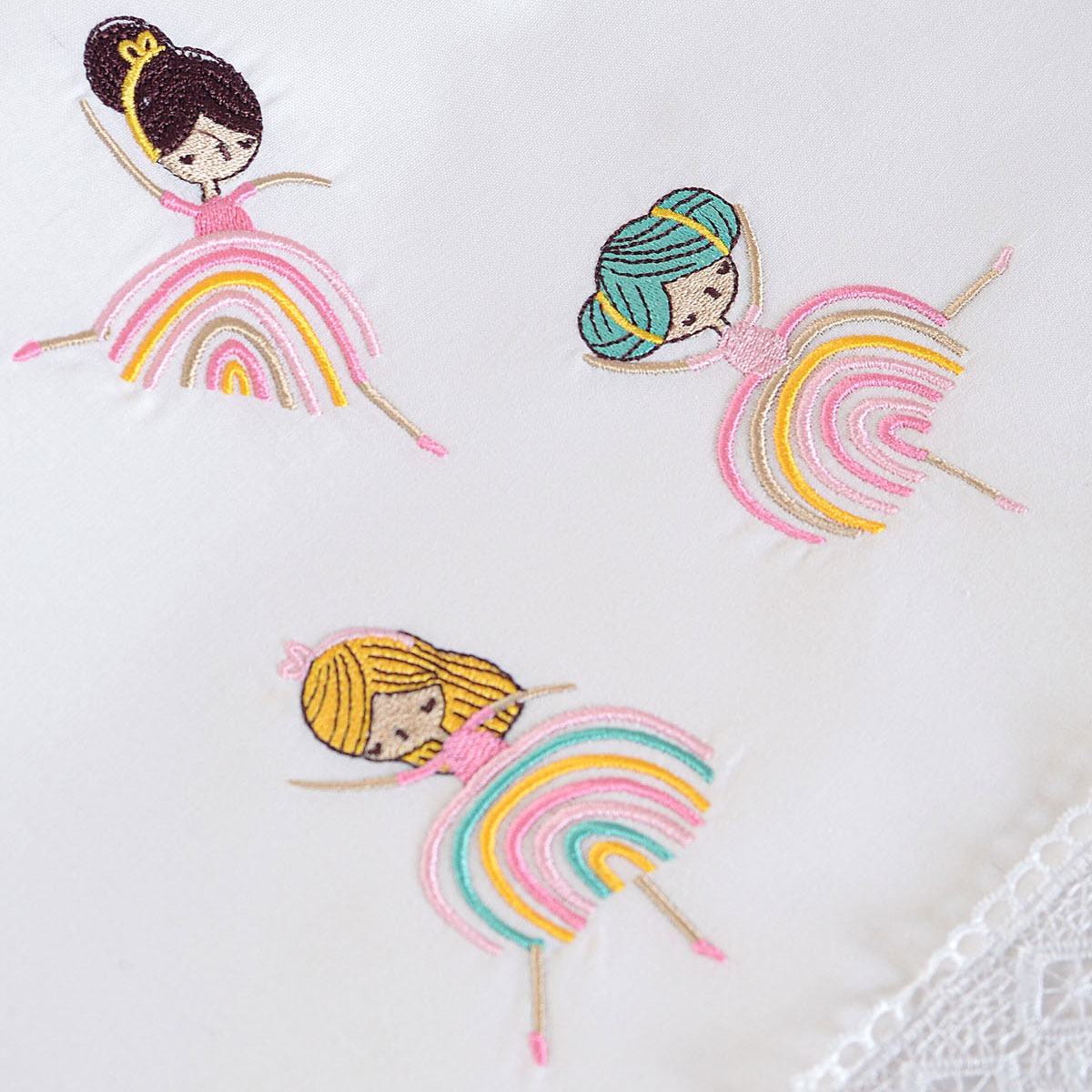 Σεντόνια Κούνιας (Σετ) Rythmos Rainbow Girls Home Βρεφικά Προίκα Μωρού Spitishop