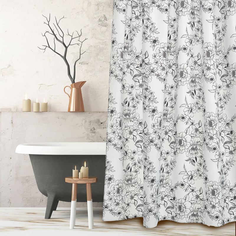 Κουρτίνα Μπάνιου (180x180) Με Κρίκους Whitegg BC120