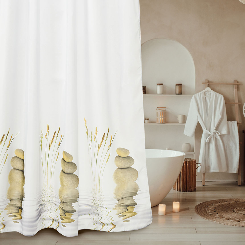 Κουρτίνα Μπάνιου (180x180) Με Κρίκους Whitegg BC126