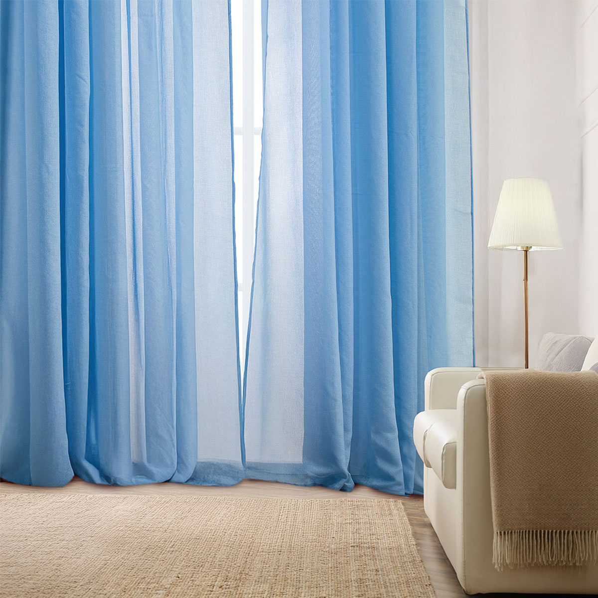 Whitegg Κουρτίνα (270x280) Με Τρέσα Whitegg K0181-1 Blue