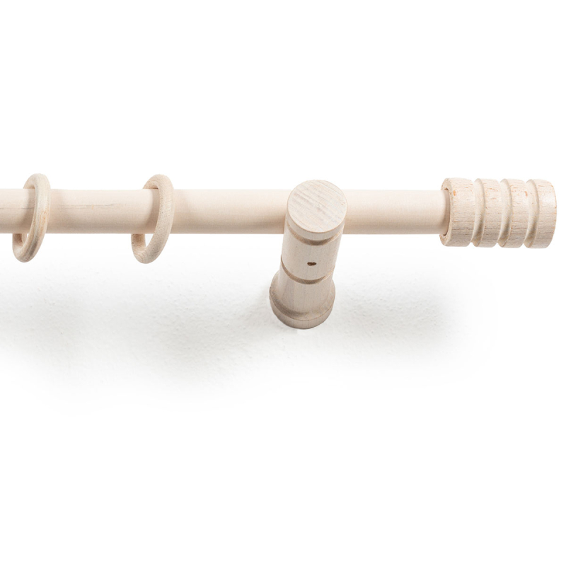 Κουρτινόξυλο Φ28mm Μονό 200cm Με Άκρα Grace Rome White 62204