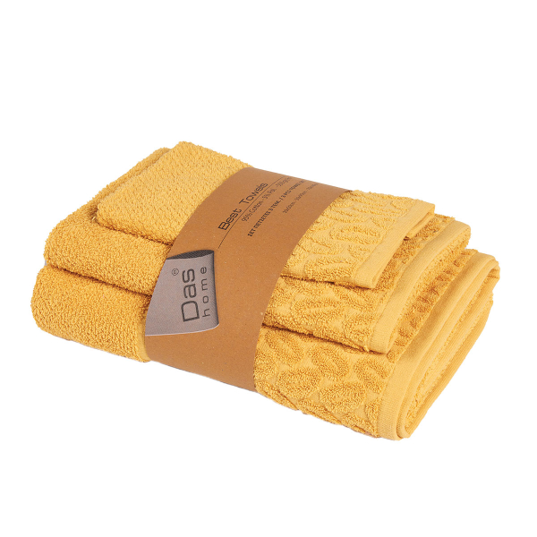 Πετσέτες Μπάνιου (Σετ 3τμχ) Das Home Best Line 0784 Ochre 550gsm