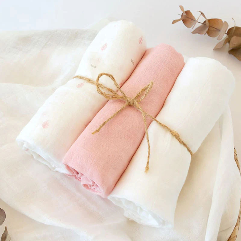 Μουσελίνες/Πάνες Αγκαλιάς (Σετ 3τμχ) Kiokids Petit Pink 5249