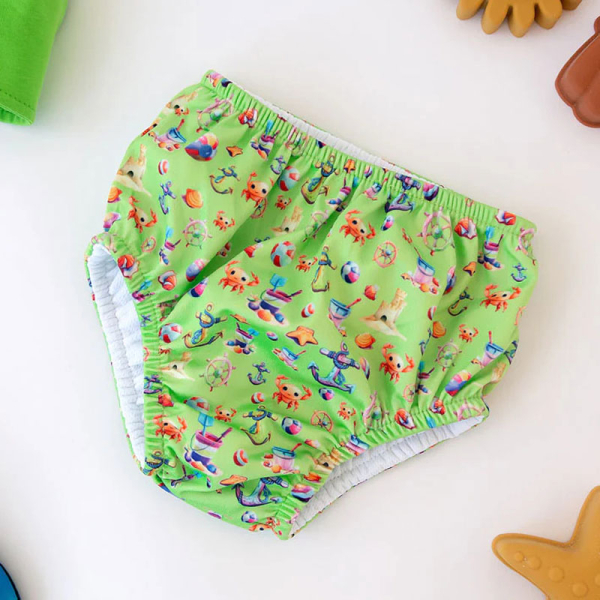 Βρεφικό Μαγιό Πάνα Με Αντηλιακή Προστασία Kiokids Green