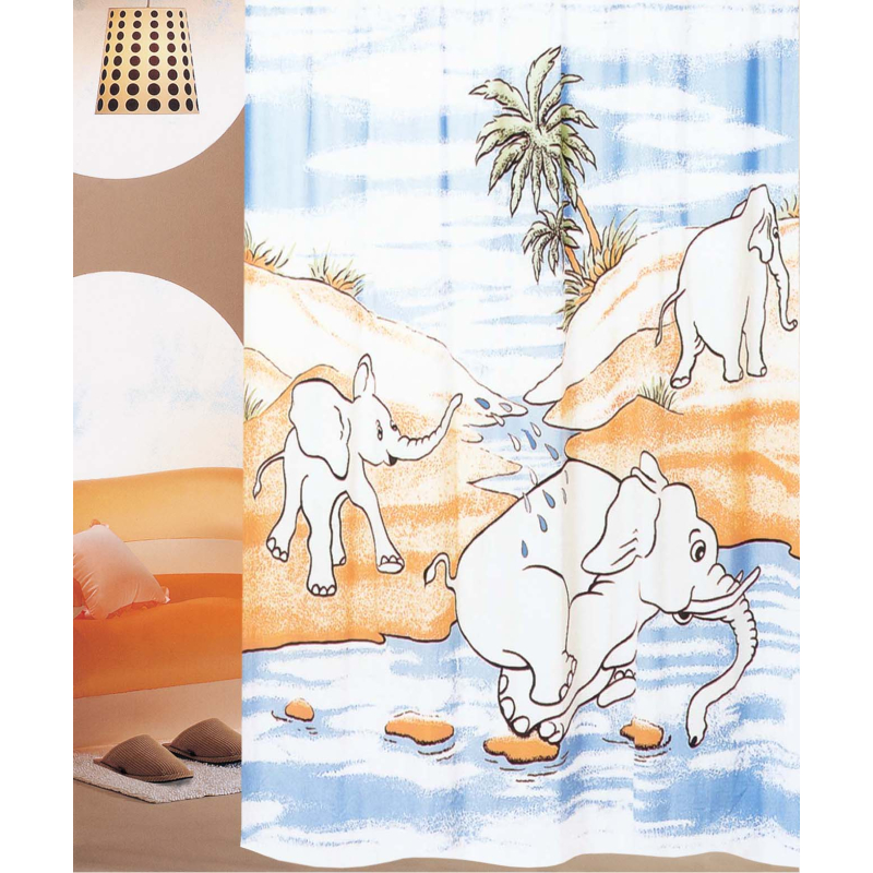 Κουρτίνα Μπάνιου Πλαστική (180x200) Με Κρίκους San Lorentzo SS-607