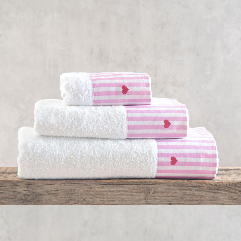 Πετσέτες Μπάνιου (Σετ 3τμχ) Rythmos Young Heart 500gsm