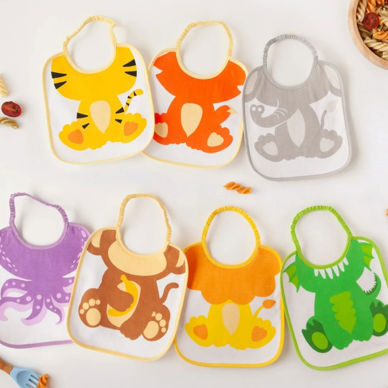 Σαλιάρες Αδιάβροχες 0+ Μηνών (Σετ 7τμχ) Kiokids Funny Animals 4385