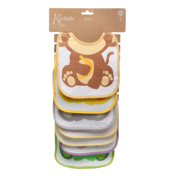 Σαλιάρες Αδιάβροχες 0+ Μηνών (Σετ 7τμχ) Kiokids Funny Animals 4385