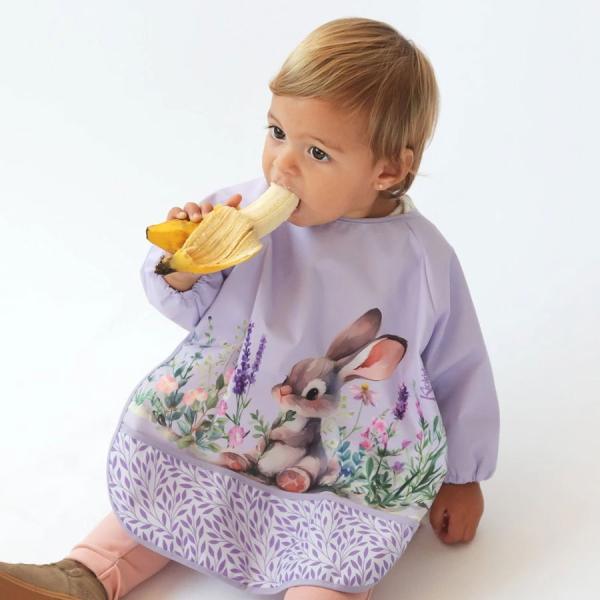 Σαλιάρα Με Μανίκια 4+ Μηνών (43x69) Kiokids Lavender Bunny 5376