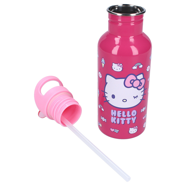 Παγούρι 500ml Με Καλαμάκι Vado Bags Hello Kitty Take A Sip