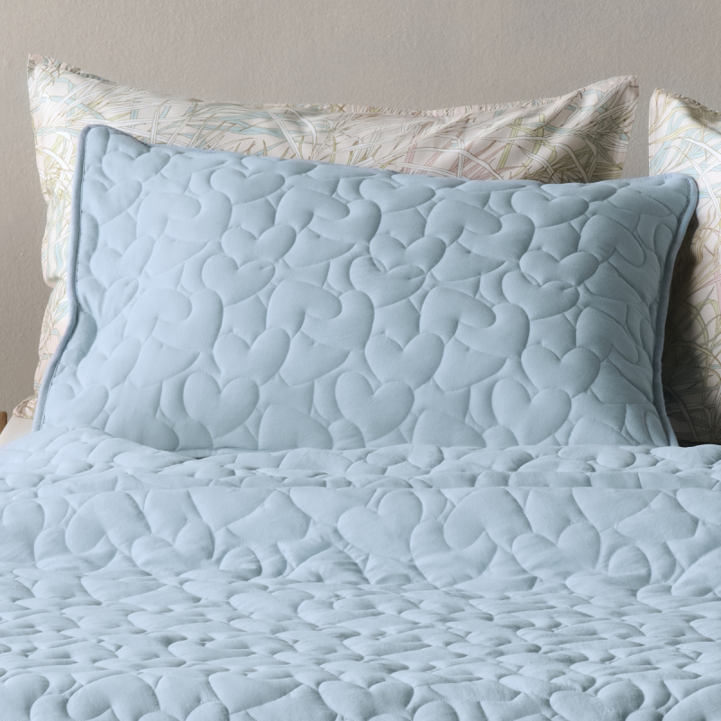 Ζεύγος Μαξιλαροθήκες Καπιτονέ (52x72) Kentia Imani 19 Ciel