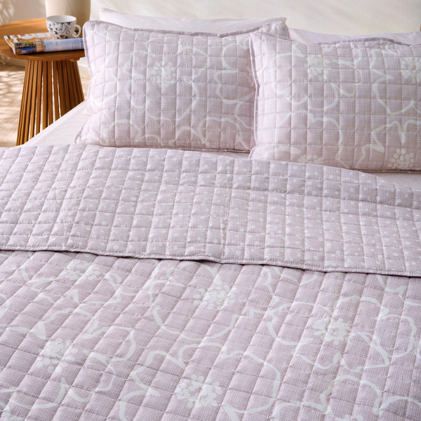 Κουβερλί King Size (240x260) 2 Όψεων Kentia Versus Gerani 20 Pink