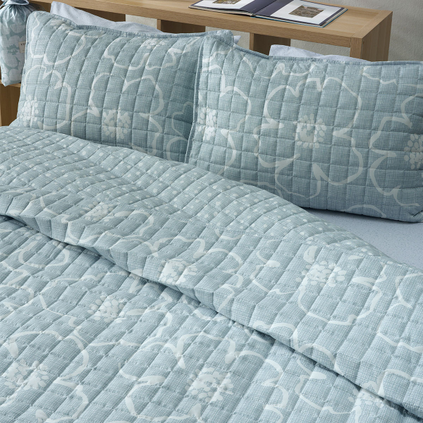 Κουβερλί King Size (240x260) 2 Όψεων Kentia Versus Gerani 33 Blue