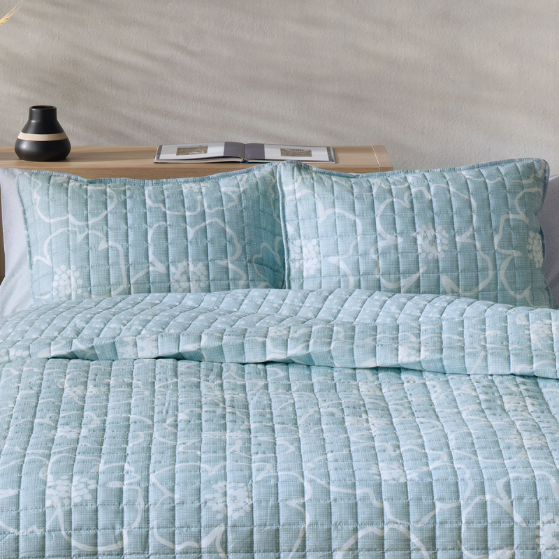 Ζεύγος Μαξιλαροθήκες Καπιτονέ (52x72) Kentia Versus Gerani 33 Blue