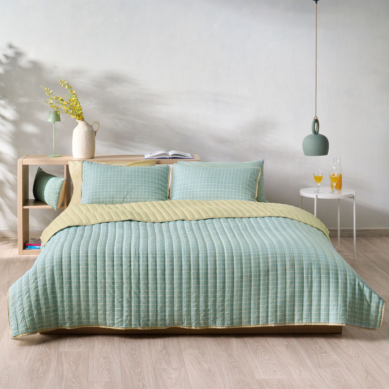 Κουβερλί Υπέρδιπλο (220x240) 2 Όψεων Kentia Versus Zuccero 02 Green