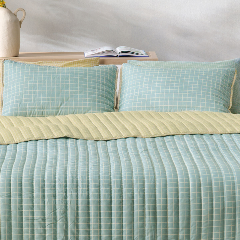 Ζεύγος Μαξιλαροθήκες Καπιτονέ (52x72) Kentia Zuccero 02 Green