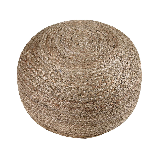 Πουφ (Φ40x20) Pol Rugs & Mats Jute Grey Natural